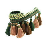 Maxbell Polyester Fringe Sewing Trim Polyester Tassel for Curtain Lampshade Quilting green