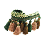 Maxbell Polyester Fringe Sewing Trim Polyester Tassel for Curtain Lampshade Quilting green