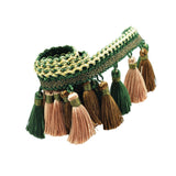 Maxbell Polyester Fringe Sewing Trim Polyester Tassel for Curtain Lampshade Quilting green