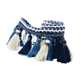 Maxbell Polyester Fringe Sewing Trim Polyester Tassel for Curtain Lampshade Quilting blue