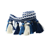Maxbell Polyester Fringe Sewing Trim Polyester Tassel for Curtain Lampshade Quilting blue