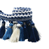 Maxbell Polyester Fringe Sewing Trim Polyester Tassel for Curtain Lampshade Quilting blue
