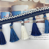 Maxbell Polyester Fringe Sewing Trim Polyester Tassel for Curtain Lampshade Quilting blue