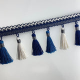 Maxbell Polyester Fringe Sewing Trim Polyester Tassel for Curtain Lampshade Quilting blue