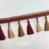 Maxbell Polyester Fringe Sewing Trim Polyester Tassel for Curtain Lampshade Quilting red