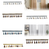 Maxbell Long Fringe Trim 3.5'' Wide Polyester Tassel for Dress Home Decor Lamp Shade grey
