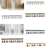 Maxbell Long Fringe Trim 3.5'' Wide Polyester Tassel for Dress Home Decor Lamp Shade grey