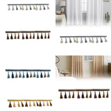 Maxbell Long Fringe Trim 3.5'' Wide Polyester Tassel for Dress Home Decor Lamp Shade grey