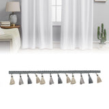 Maxbell Long Fringe Trim 3.5'' Wide Polyester Tassel for Dress Home Decor Lamp Shade grey