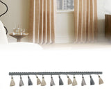 Maxbell Long Fringe Trim 3.5'' Wide Polyester Tassel for Dress Home Decor Lamp Shade grey