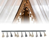 Maxbell Long Fringe Trim 3.5'' Wide Polyester Tassel for Dress Home Decor Lamp Shade grey