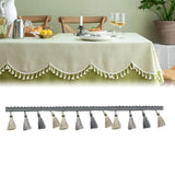 Maxbell Long Fringe Trim 3.5'' Wide Polyester Tassel for Dress Home Decor Lamp Shade grey