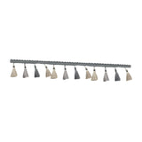Maxbell Long Fringe Trim 3.5'' Wide Polyester Tassel for Dress Home Decor Lamp Shade grey