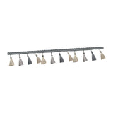 Maxbell Long Fringe Trim 3.5'' Wide Polyester Tassel for Dress Home Decor Lamp Shade grey