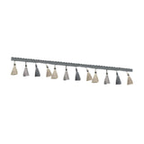 Maxbell Long Fringe Trim 3.5'' Wide Polyester Tassel for Dress Home Decor Lamp Shade grey