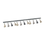 Maxbell Long Fringe Trim 3.5'' Wide Polyester Tassel for Dress Home Decor Lamp Shade grey