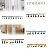 Maxbell Long Fringe Trim 3.5'' Wide Polyester Tassel for Dress Home Decor Lamp Shade grey