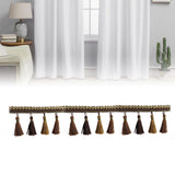 Maxbell Long Fringe Trim 3.5'' Wide Polyester Tassel for Dress Home Decor Lamp Shade brown