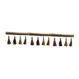 Maxbell Long Fringe Trim 3.5'' Wide Polyester Tassel for Dress Home Decor Lamp Shade brown