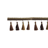 Maxbell Long Fringe Trim 3.5'' Wide Polyester Tassel for Dress Home Decor Lamp Shade brown