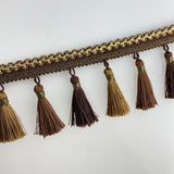 Maxbell Long Fringe Trim 3.5'' Wide Polyester Tassel for Dress Home Decor Lamp Shade brown