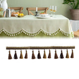 Maxbell Long Fringe Trim 3.5'' Wide Polyester Tassel for Dress Home Decor Lamp Shade brown