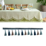 Maxbell Long Fringe Trim 3.5'' Wide Polyester Tassel for Dress Home Decor Lamp Shade blue