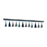 Maxbell Long Fringe Trim 3.5'' Wide Polyester Tassel for Dress Home Decor Lamp Shade blue