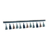 Maxbell Long Fringe Trim 3.5'' Wide Polyester Tassel for Dress Home Decor Lamp Shade blue
