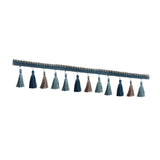 Maxbell Long Fringe Trim 3.5'' Wide Polyester Tassel for Dress Home Decor Lamp Shade blue