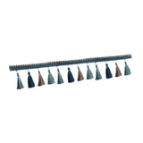 Maxbell Long Fringe Trim 3.5'' Wide Polyester Tassel for Dress Home Decor Lamp Shade blue