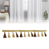 Maxbell Long Fringe Trim 3.5'' Wide Polyester Tassel for Dress Home Decor Lamp Shade gold