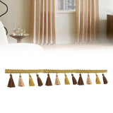 Maxbell Long Fringe Trim 3.5'' Wide Polyester Tassel for Dress Home Decor Lamp Shade gold