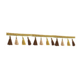 Maxbell Long Fringe Trim 3.5'' Wide Polyester Tassel for Dress Home Decor Lamp Shade gold