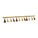 Maxbell Long Fringe Trim 3.5'' Wide Polyester Tassel for Dress Home Decor Lamp Shade gold