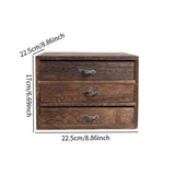 Maxbell Drawers Desktop Storage Box Wooden Storage Case for Vanity Farmhouse Earring