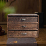 Maxbell Drawers Desktop Storage Box Wooden Storage Case for Vanity Farmhouse Earring
