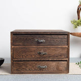 Maxbell Drawers Desktop Storage Box Wooden Storage Case for Vanity Farmhouse Earring