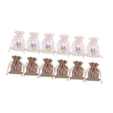Maxbell 12Pcs Lavender Embroidered Drawstring Bags Drawstring Pouches for Home Party