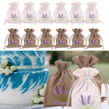 Maxbell 12Pcs Lavender Embroidered Drawstring Bags Drawstring Pouches for Home Party