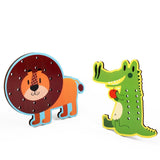 Maxbell Kids Lacing Toy Threading Board Improve Cognition for Boys Girls Puzzle Game Animal Pattern