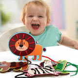 Maxbell Kids Lacing Toy Threading Board Improve Cognition for Boys Girls Puzzle Game Animal Pattern