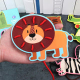 Maxbell Kids Lacing Toy Threading Board Improve Cognition for Boys Girls Puzzle Game Animal Pattern