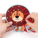 Maxbell Kids Lacing Toy Threading Board Improve Cognition for Boys Girls Puzzle Game Animal Pattern