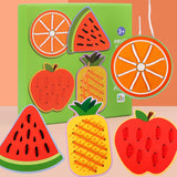 Maxbell Kids Lacing Toy Threading Board Improve Cognition for Boys Girls Puzzle Game Fruit Pattern