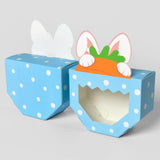 Maxbell 10Pcs Foldable Candy Boxes Paper Gift Packaging Box for Housewarming Holiday Blue
