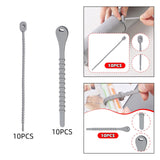 Maxbell 10x Silicone Cable Ties Desk Electrical Cords Home Adjustable Wire Organizer 21.5x1.4cm