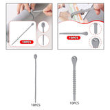 Maxbell 10x Silicone Cable Ties Desk Electrical Cords Home Adjustable Wire Organizer 21.5x1.4cm
