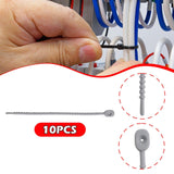 Maxbell 10x Silicone Cable Ties Desk Electrical Cords Home Adjustable Wire Organizer 21.5x1.4cm
