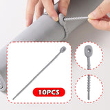 Maxbell 10x Silicone Cable Ties Desk Electrical Cords Home Adjustable Wire Organizer 21.5x1.4cm